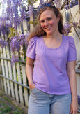 Ida Puffärmelshirt in Flieder – lässiges Damen-Shirt von Konfetti Patterns