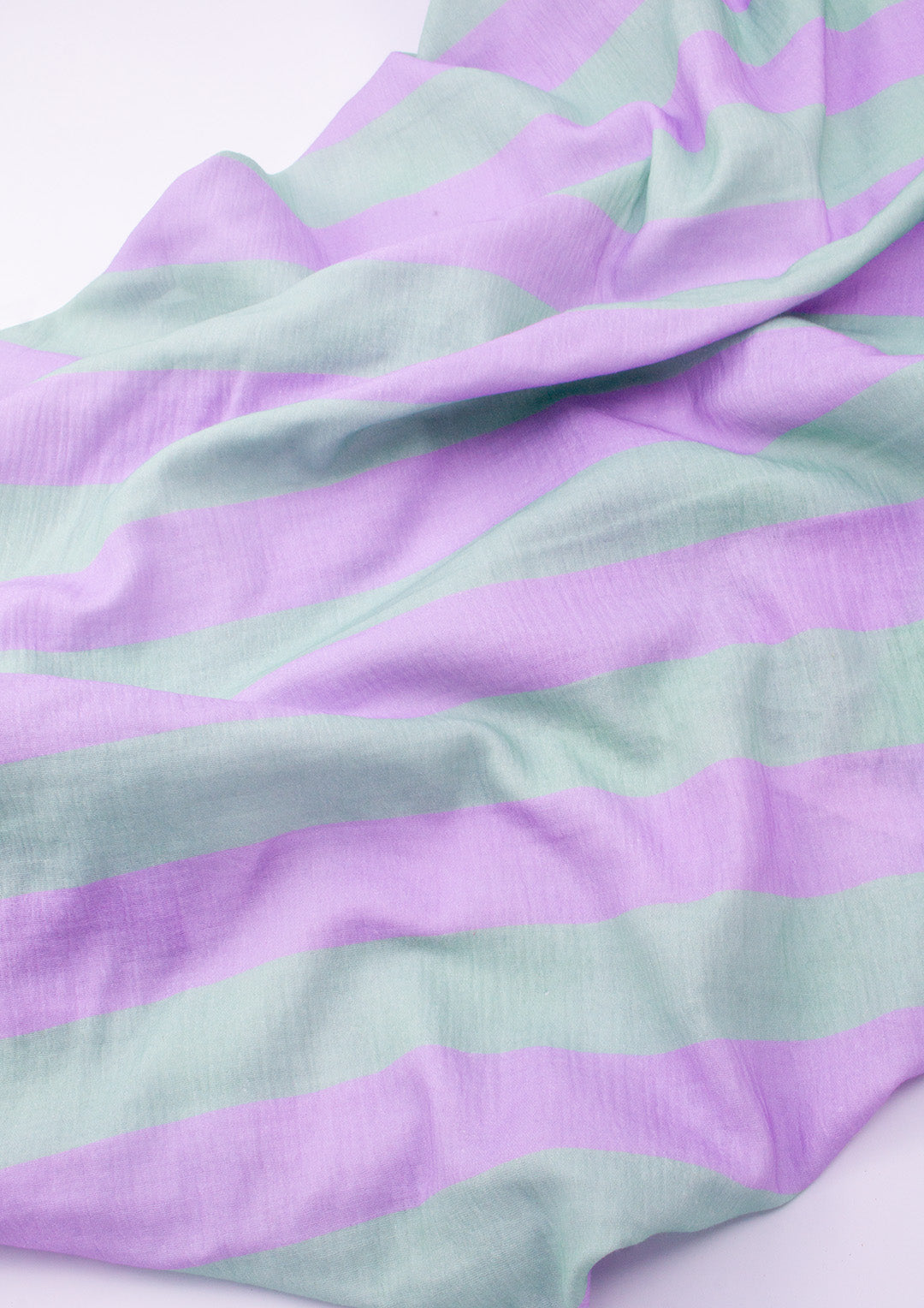 Musselin-Stoff mit Blockstreifen in lilac und mint – Eigenproduktion #konfettistreifen
