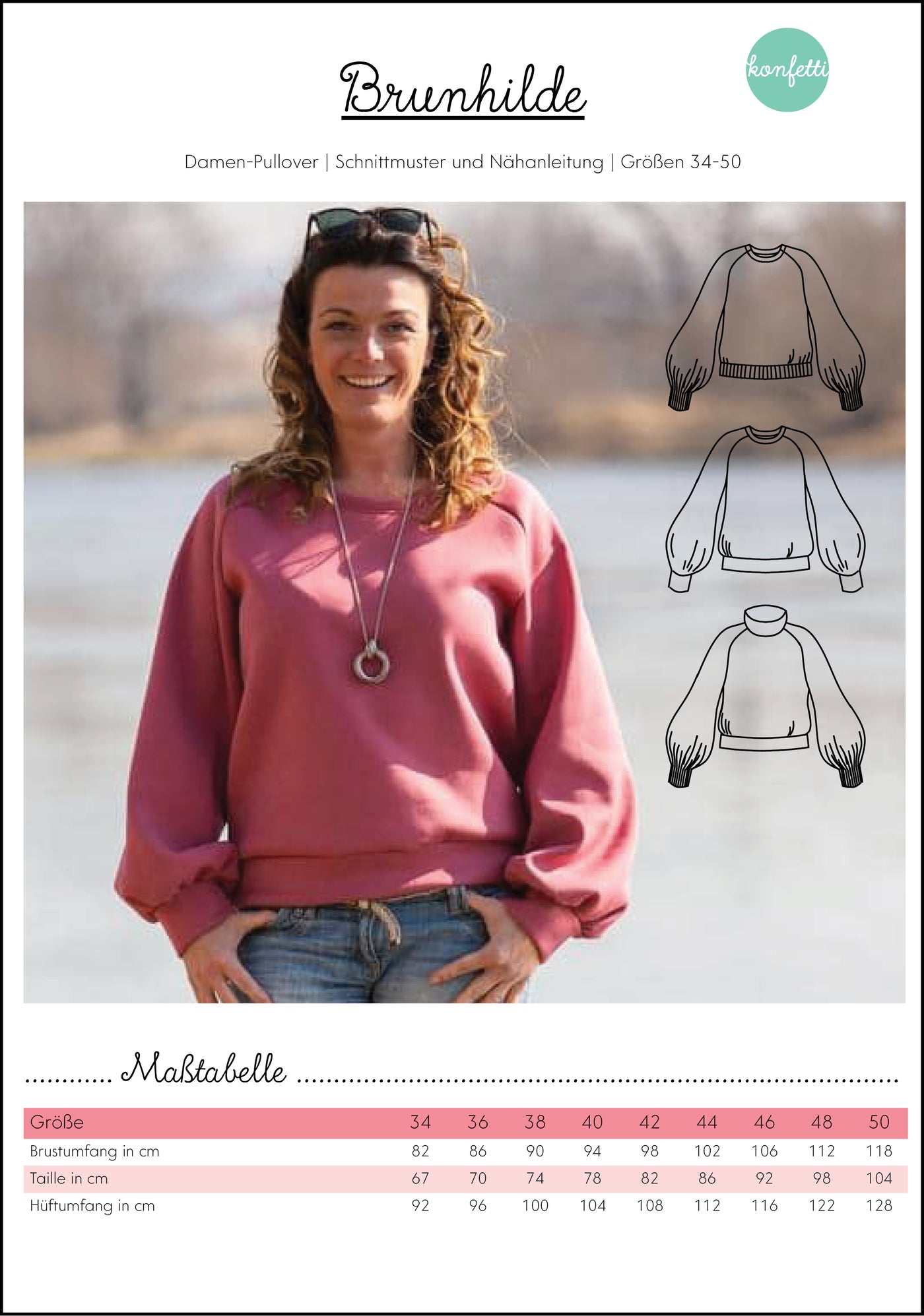 papierschnittmuster für damen oversize pullover mit weiten ärmelön