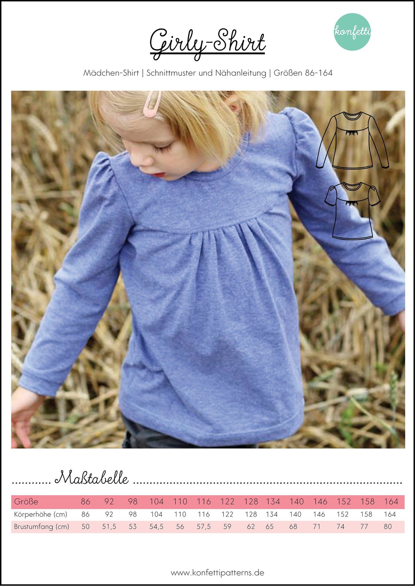 Girly Shirt Papierschnittmuster