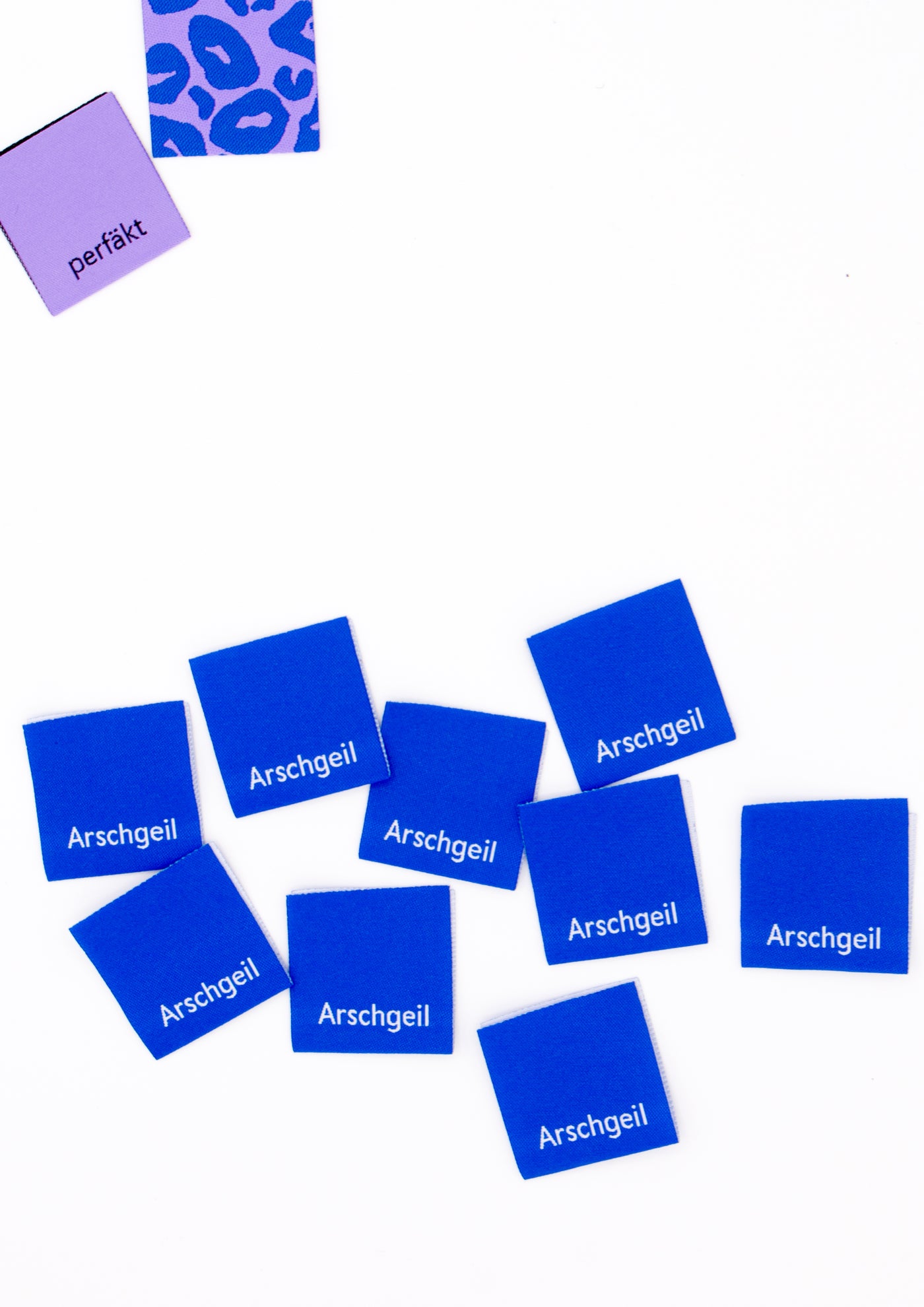 weblabel blau konfetti patterns