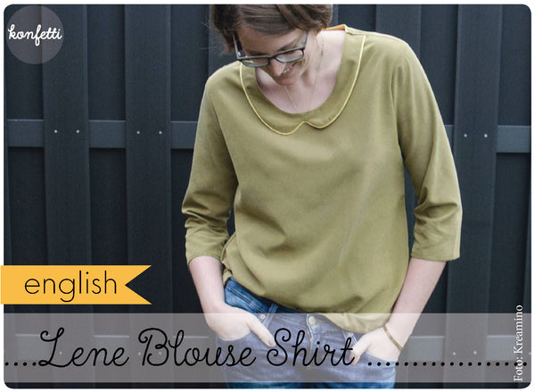 Blouse with peter pan colalar sewing patterns by Konfetti Patterns