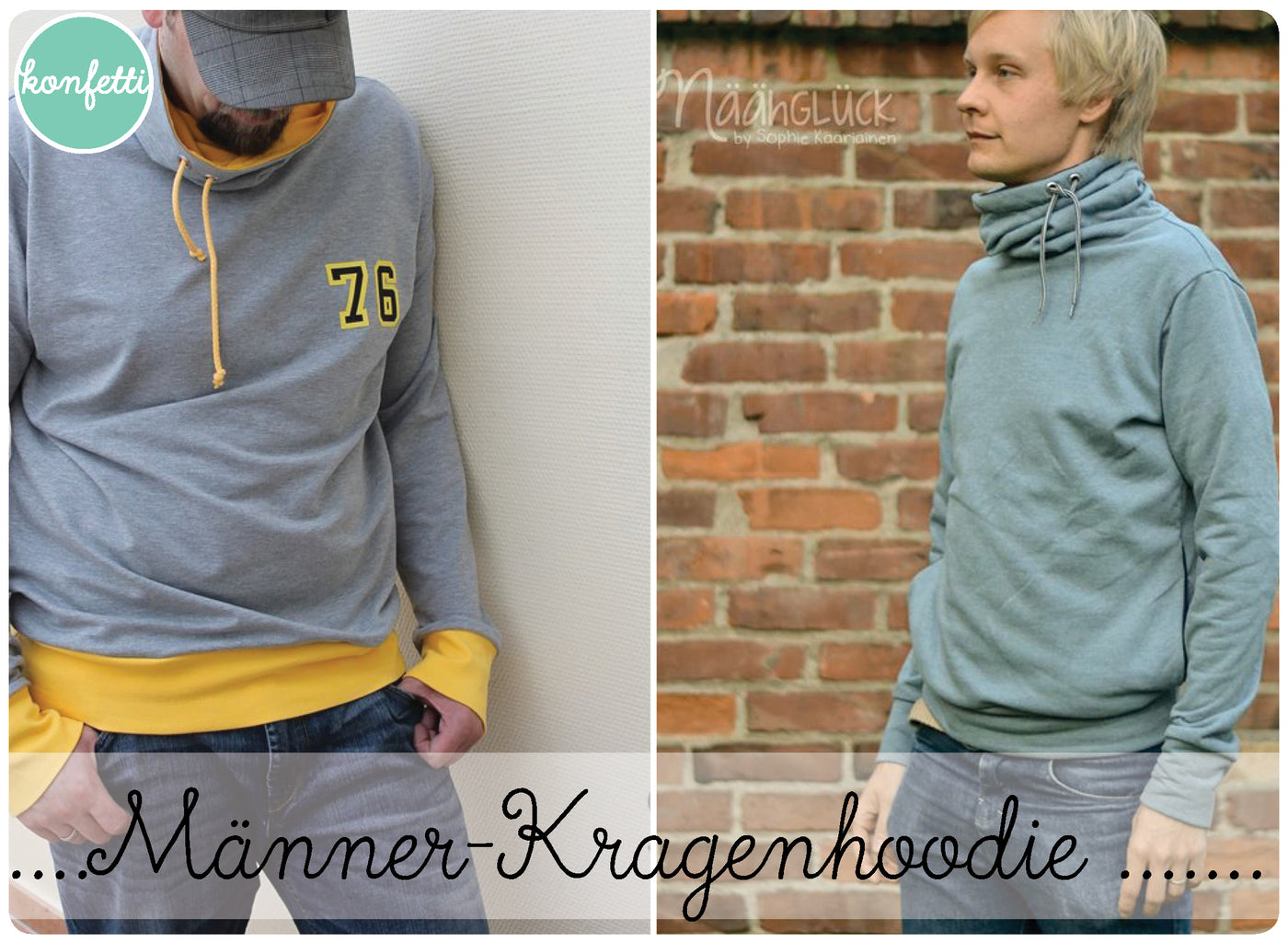 Männerkragenhoodie