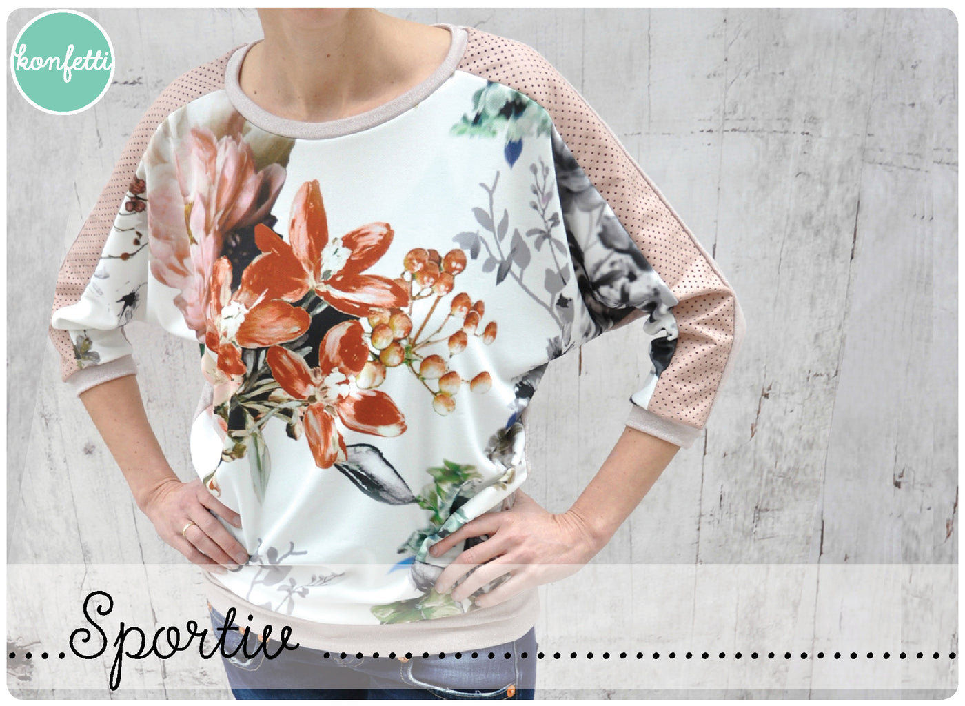 Sportiv - sportliches Fledermausshirt