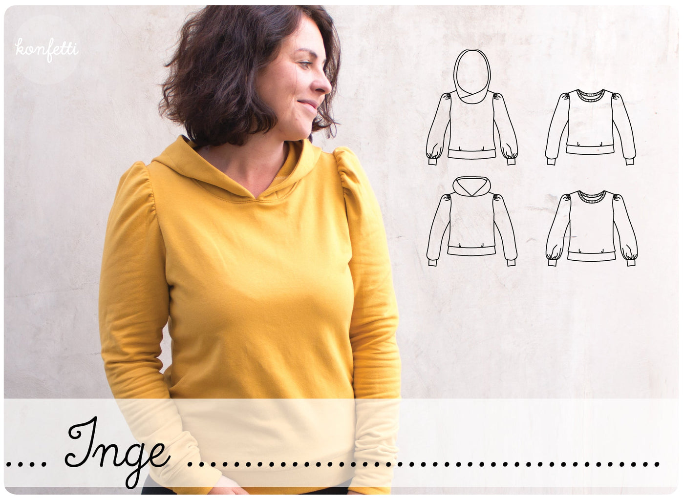 schnittmuster puffärmel hoodie damen inge