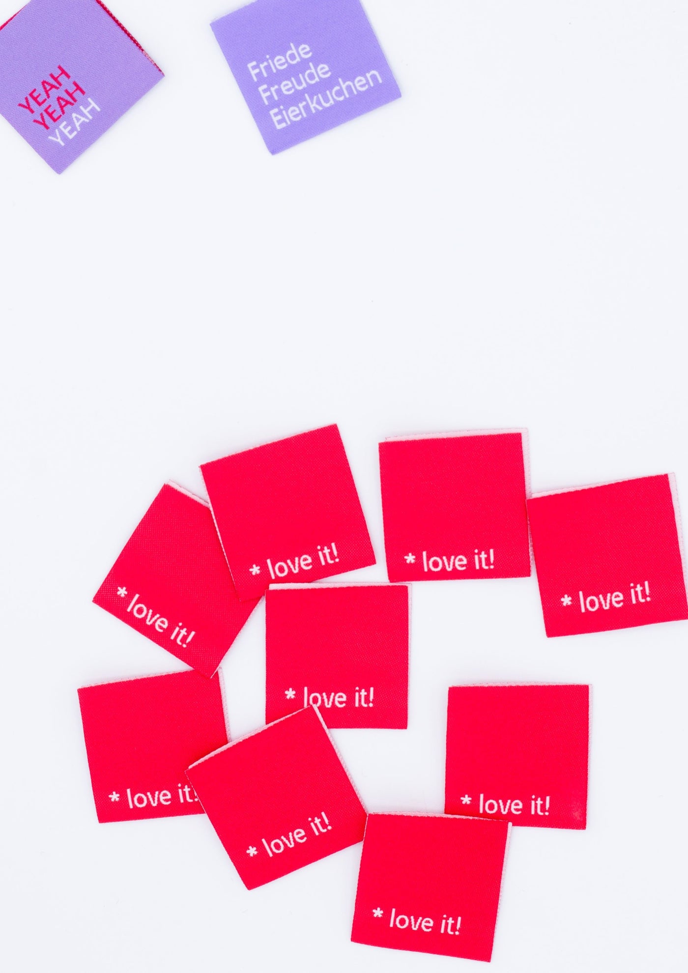 konfetti patterns weblabel mit schrift