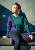 damen-pullover-grun-blau-mit-teilung