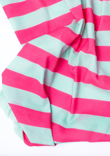 Musselin-mint-pink-meterware-streifen