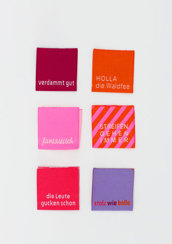 Weblabel 6er-Set pinky/orange