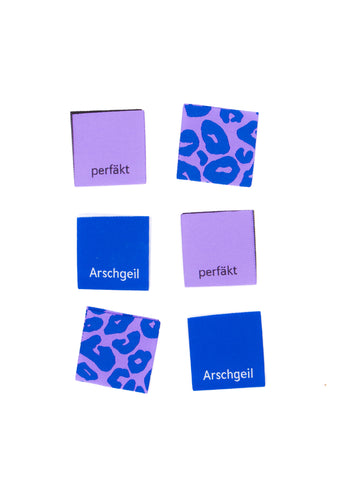 Weblabel 6er-Set blau/lilac
