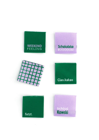 Weblabel 6er-Set lilac/tanne